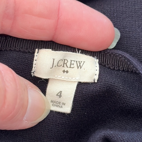 J. Crew Factory Black Ponte Short Sleeve Fit and Flare Dress Size 4 - Picture 7 of 10